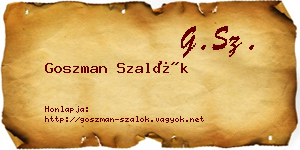 Goszman Szalók névjegykártya